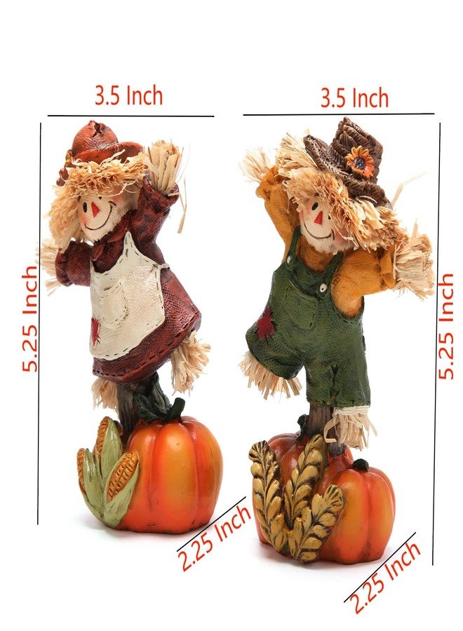 Hodao Collectible Thanksgiving Pumpkin Scarecrow Figurines Harvest Scarecrow Decoration Fall Decorations for Home Handcrafted Artistry Decor Thanksgiving Gifts Tabletop Decor - Image 5