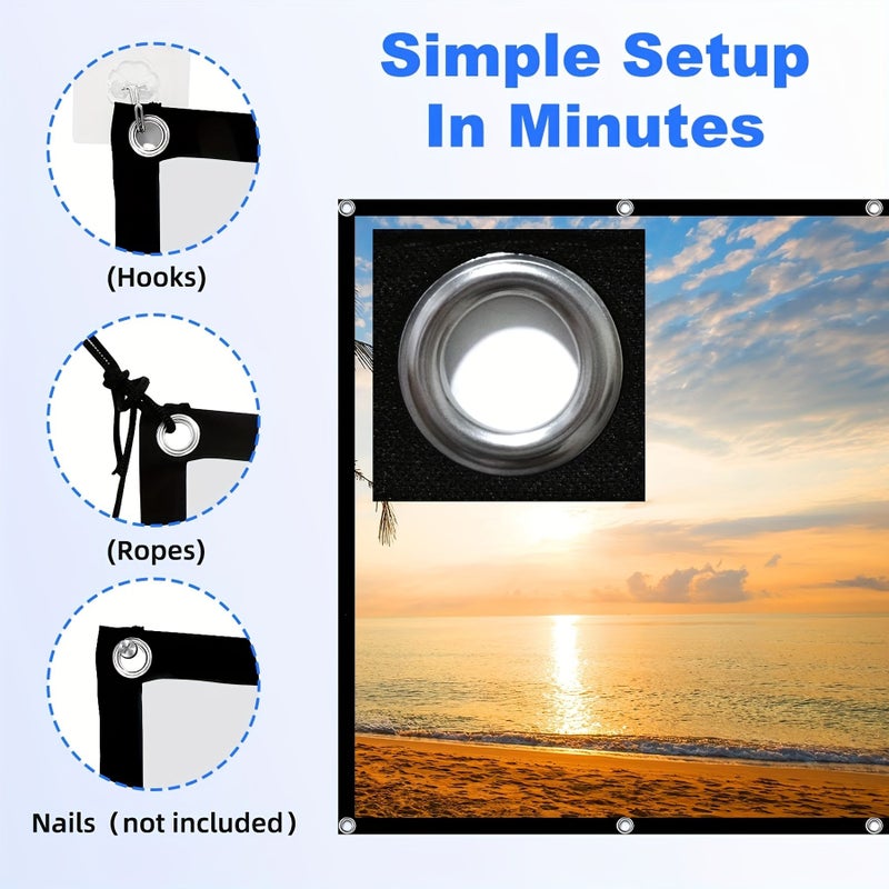 60 Inch Portable Projection Screen Foldable Ultra High Definition Display Support 4K Lightweight For Outdoor Activities Meetings Parties - Image 5