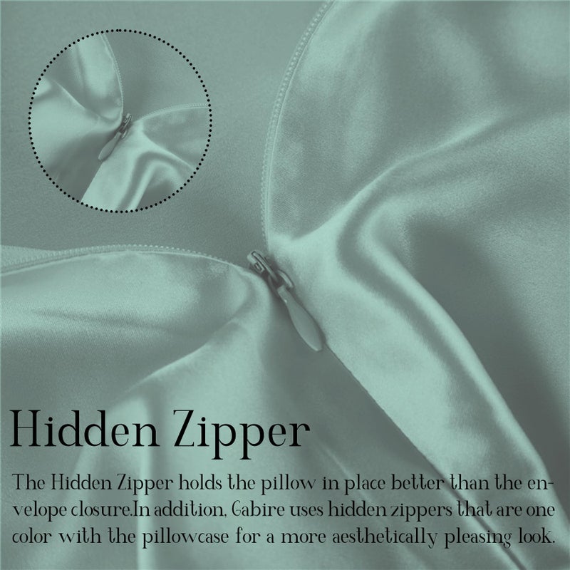 Gabire Gabire Mulberry Silk Pillow Case for Hair and Skin Prevent Acne Pillowcases Both Sides Real Silk Pillowcases Organic Silk Pillowcase with Hidden Zipper  Sage Green  Queen (20""?30"") - Image 4