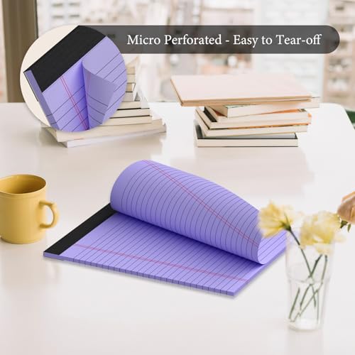 Nichela 6 Pack Legal Pads 8.5 x 11 Colored Note Pads 8.5 x 11 Pink Notepad Perforated Writing Pads 8.5 x 11 Lined Paper Pads of Paper Wide Ruled 30 Sheets Notebook To Do List for School, Office, Home - Image 3
