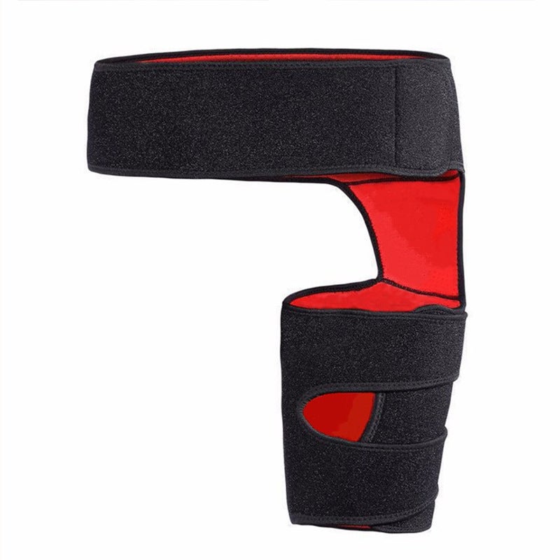 Generic Compression Leg Sleeve Groin SupportBlack outside and red inside Black outside and red inside