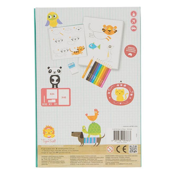 Tiger Tribe How to Draw Animals Kit - 36-page Sketch Pad & Colour Pens, Creative Activity Set for Ages 5 Years+ - Image 3