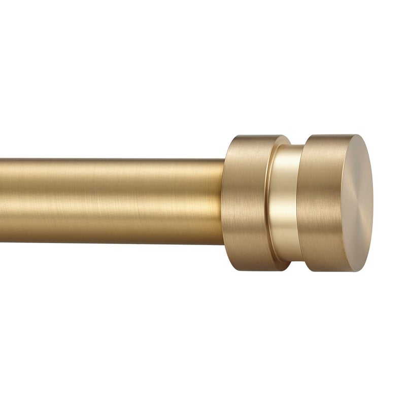 Joodxoe 12-20 inch Short Adjustable Warm Gold Curtain Rods,1 inch Diameter Heavy Duty Side Curtain Rod Set with Aluminum Finals for Windows, Door, Drapery - Image 1