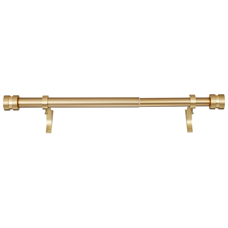 Joodxoe 12-20 inch Short Adjustable Warm Gold Curtain Rods,1 inch Diameter Heavy Duty Side Curtain Rod Set with Aluminum Finals for Windows, Door, Drapery - Image 3