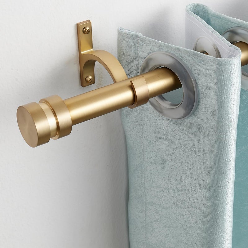 Joodxoe 12-20 inch Short Adjustable Warm Gold Curtain Rods,1 inch Diameter Heavy Duty Side Curtain Rod Set with Aluminum Finals for Windows, Door, Drapery - Image 5