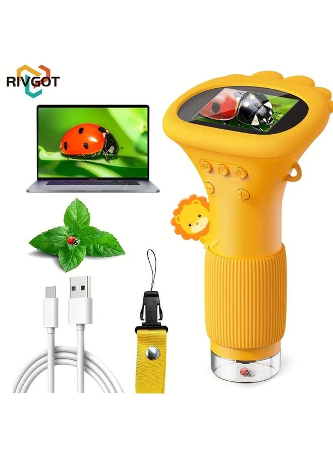 Orange USB Microscope 1000x Magnification Portable Science Toy For Kids - Image 1