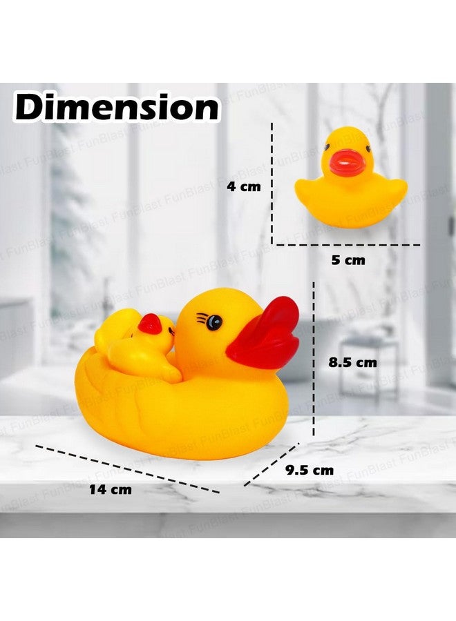 FunBlast Duck Bath Toys for Baby, Toddler Baby Bathtub Bathing Squeeze Bath Toys Non-Toxic BPA Free - Set of 4 (Funny Duck) - Image 2