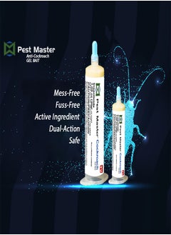 AS SEEN ON TV Pest Master Cockroach Gel Bait, 2Tubes x 30grams, 2 Plunger and 2 Tips, German Cockroach Insect Pest Control, Indoor and Outdoor Use, Cockroach destroyer Gel 