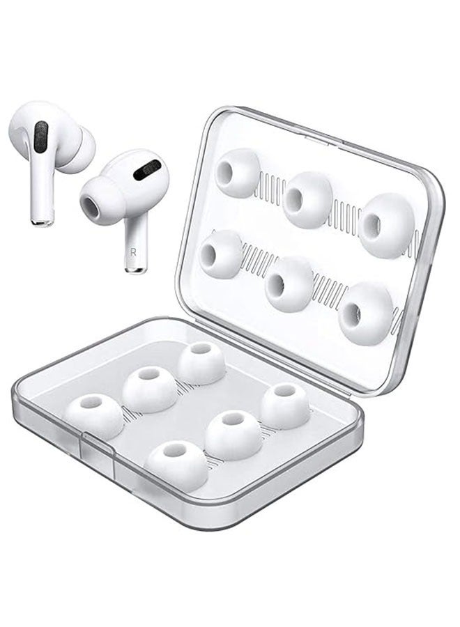 6 Pairs White Silicon Replacement Ear Tips Ear Buds Tips, Soft and High Elasticity, with Clear Portable Storage Box  - Image 1