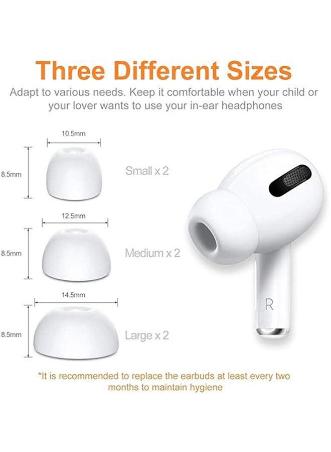 6 Pairs White Silicon Replacement Ear Tips Ear Buds Tips, Soft and High Elasticity, with Clear Portable Storage Box  - Image 2
