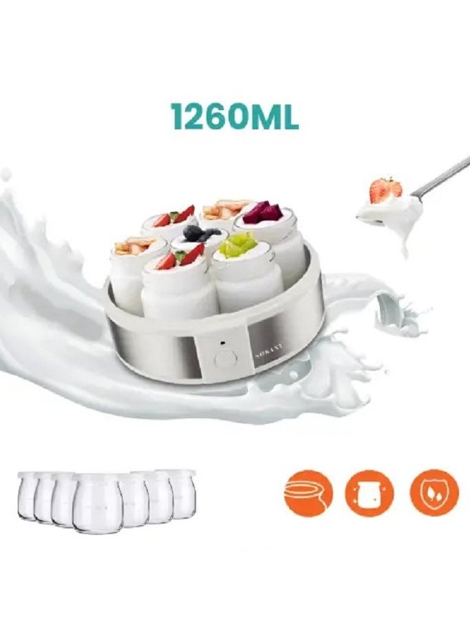 sokany Yogurt Maker With Stainless Steel Body /7 cups/ Light Indicator(SK-08017)  - Image 4