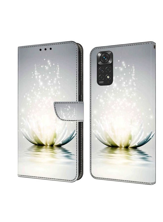 HuHa Case Cover For Xiaomi Redmi Note 11 Global Crystal 3D Shockproof Protective Leather Phone Case Light Lotus 