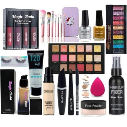 MagicHuda Magic Huda Professional Waterproof HD Beauty Parlour Makeup Kits Combo Girls With All Products In 1 Set, Gift for Women | Bridal Makeup Kit for Women, Makeup Kit For All Skin (16 items makeup : - Image 1