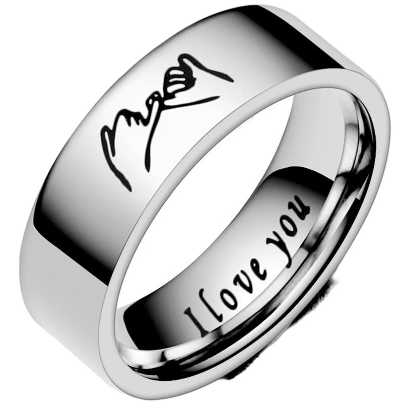 Jude Jewelers 6mm Stainless Steel Classic Plain Lovers Couple Wedding Band Statement Anniversary Promise Ring (Silver, 8)