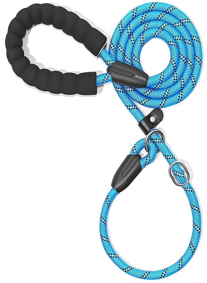 iYoShop Durable Slip Lead Dog Leash with Padded Handle and Highly Reflective Threads, No Pull Dog Training Leash (1/2" x 4 FT, Blue)