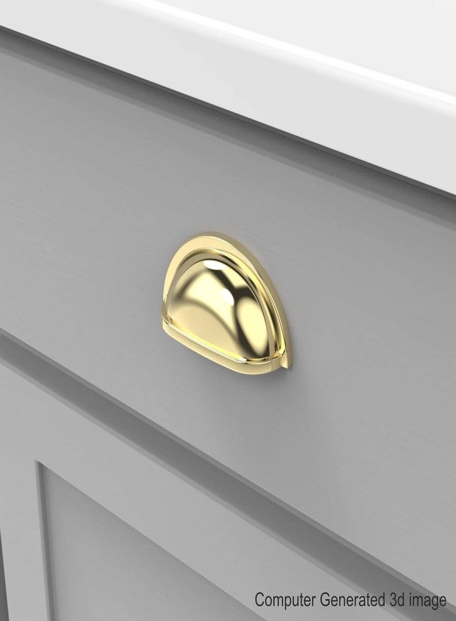 ABVIN Shinny Gold Classical Cup Pulls Cabinet Handles for Hardware Cabinets, Cupboards and Drawers - 1 Piece - Image 3