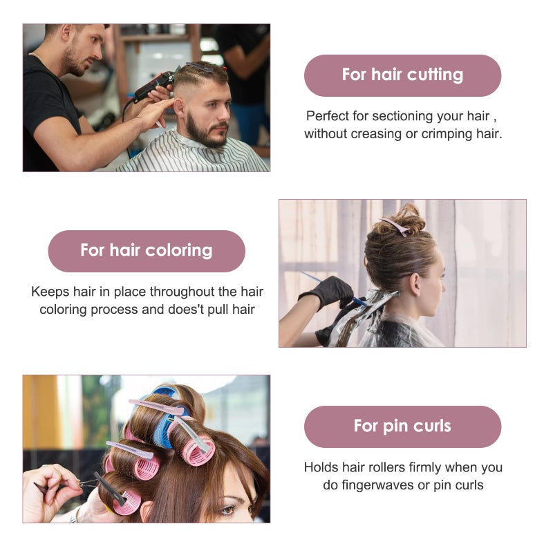 AIMIKE 6pcs Professional Hair Clips for Styling Sectioning, Anti-Slip No-Trace Duck Billed Hair Clips with Silicone Band, Salon and Home Hair Cutting Clips for Hairdresser, Women, Men - 4.3â€ Long - Image 4