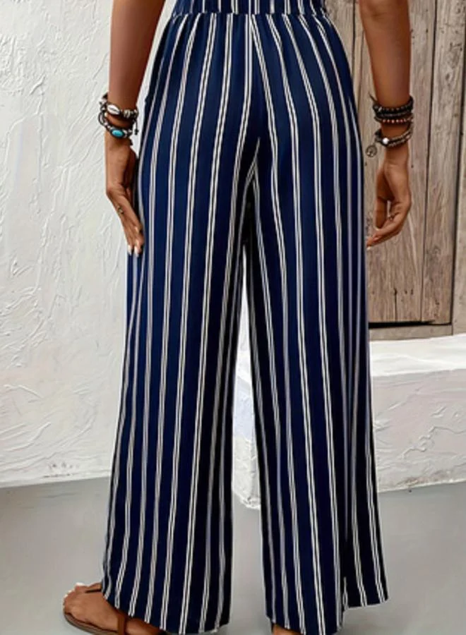 Take Two Striped Wide Leg Pants with Elasticated Waistband