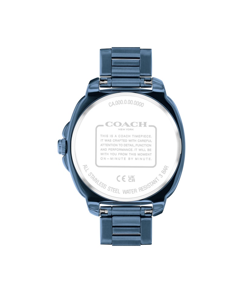 COACH Tonneau Analog Women'S Ionic Plated Blue Steel Case  Watch - Image 2
