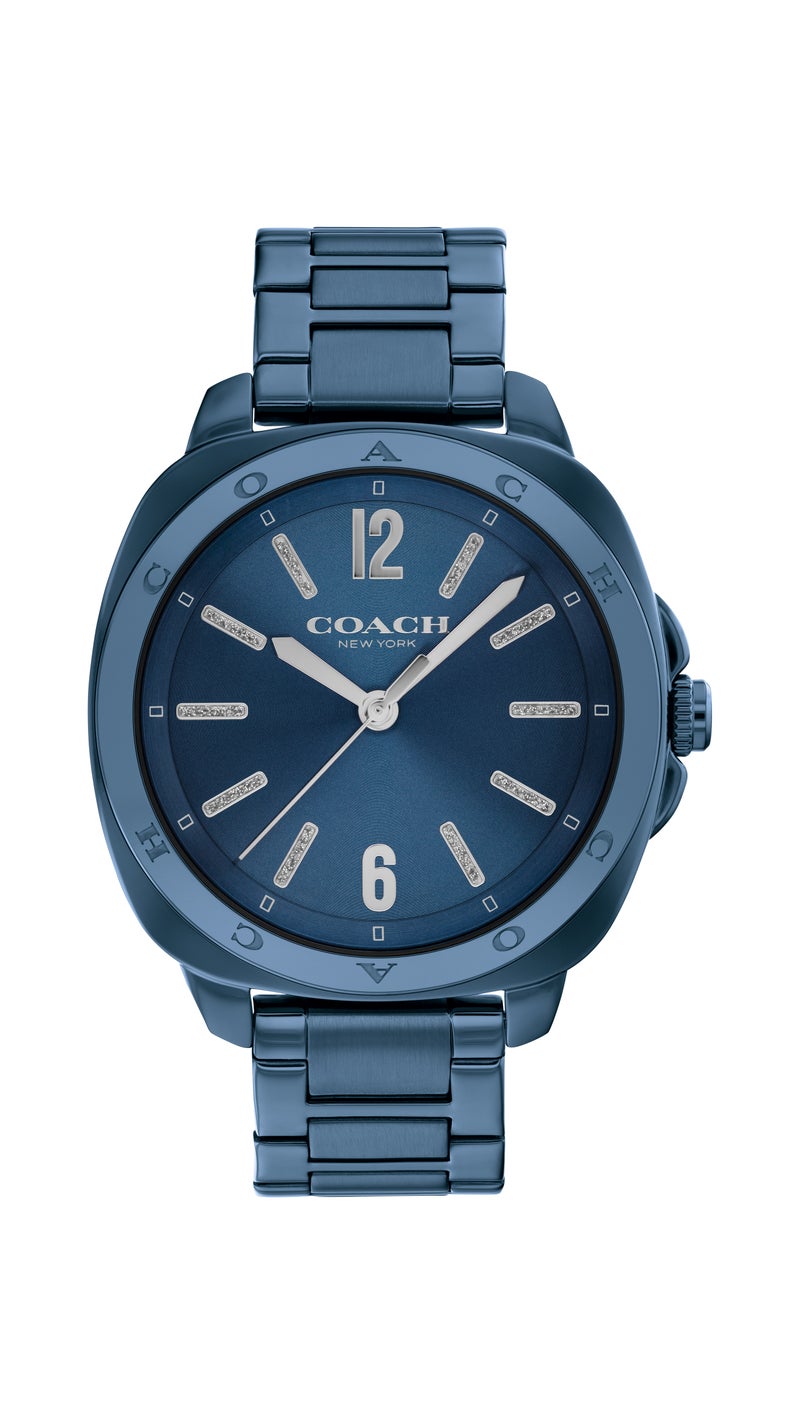 COACH Tonneau Analog Women'S Ionic Plated Blue Steel Case  Watch - Image 3