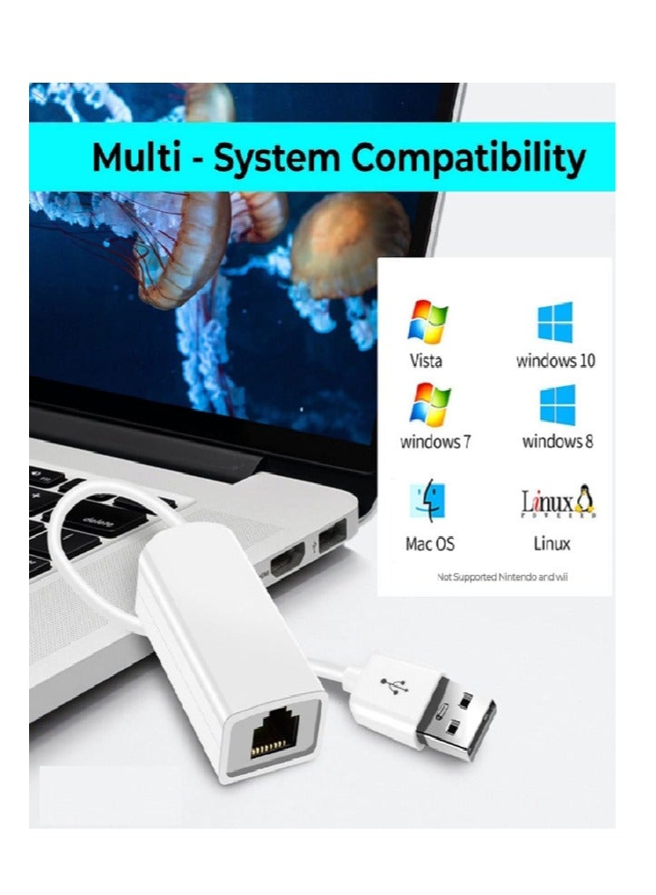 USB 2.0 Ethernet Network Adapter extender to fire internet for PC, Laptop, TV, Apple MacBook, Printer, Converter, LAN RJ45 Cable, and Powerline Socket Switch Port Plug wireless wifi router booster t - Image 4