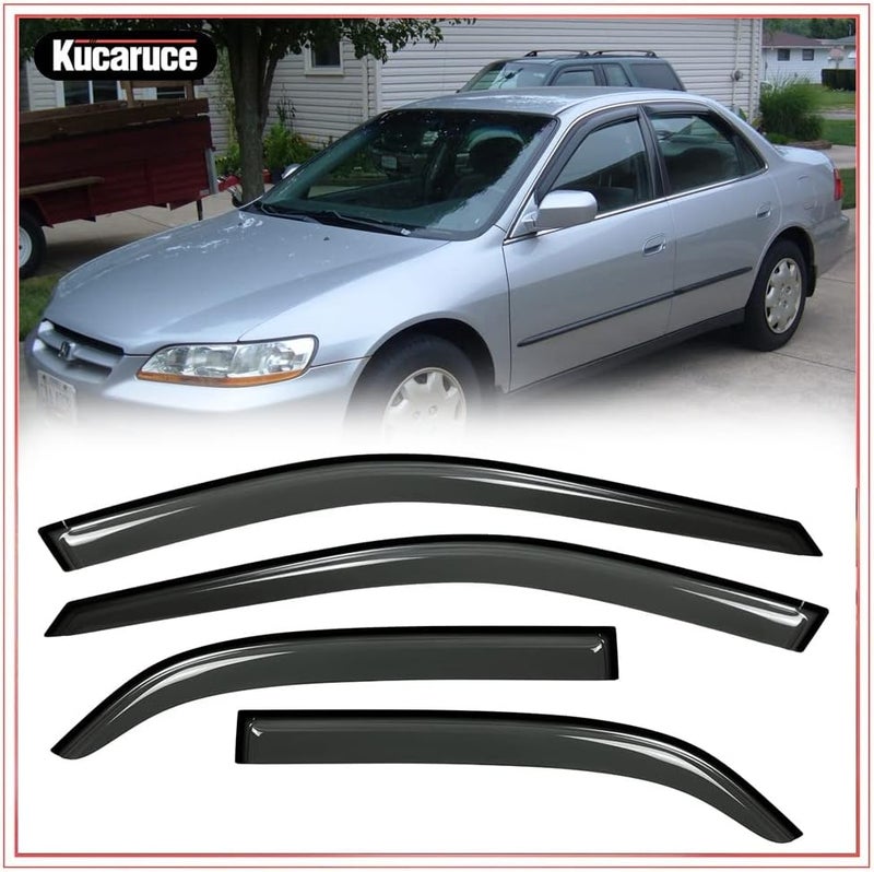 Kucaruce 94959 Side Window Visor Deflector Rain Guard for 1998-2002 Honda Accord 4-Door Sedan - Image 2