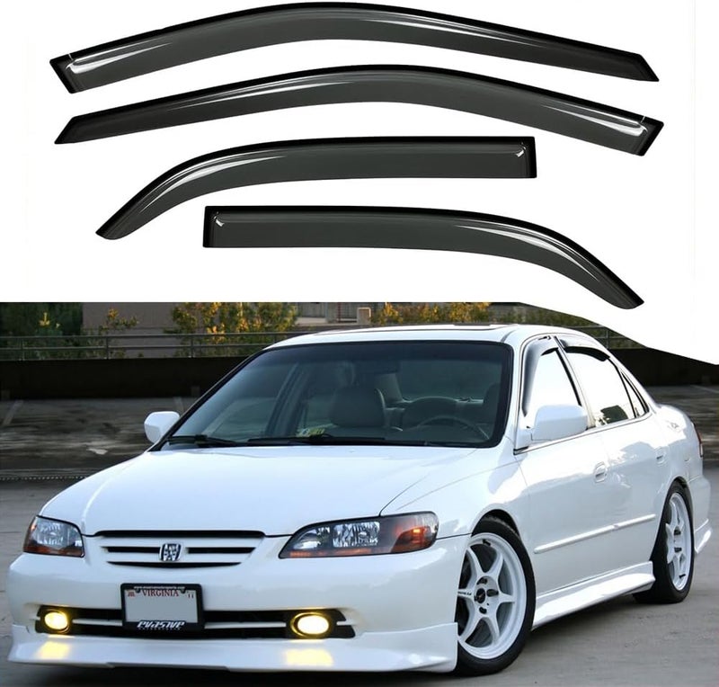 Kucaruce 94959 Side Window Visor Deflector Rain Guard for 1998-2002 Honda Accord 4-Door Sedan - Image 1