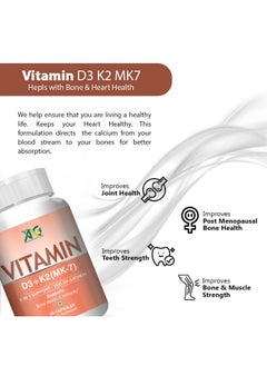 ANC Vitamin D3 K2 Mk7 Supplement | Supports Stronger Immunity & Bone & Heart Health | Healthy Heart For Men And Women 60 Capsules  - Image 2