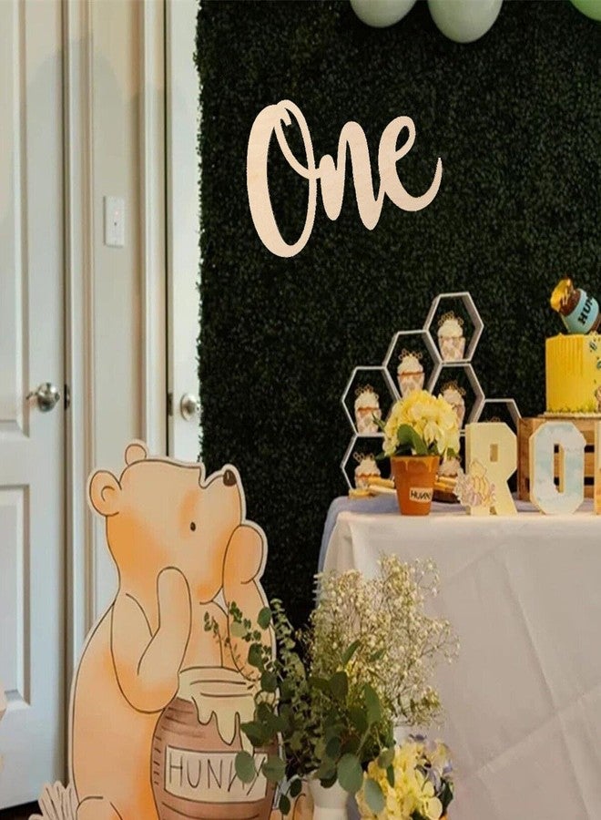 Curious Button 1st Birthday Party Decoration Wooden One Letter Cutout for Boys or Girls, 1 Year Complete Celebration Home Decoration Unfinished Wooden One Letter Banner (10 in) - Image 3