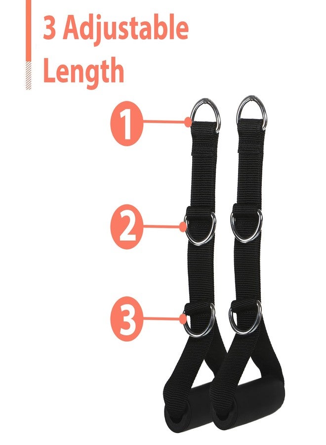 Shapewell Set of 2 Nylon D Handles Triple Loop Bars| Resistance Bands Handle Pair for Gym| Suitable for Lats, Biceps, Triceps - Image 2