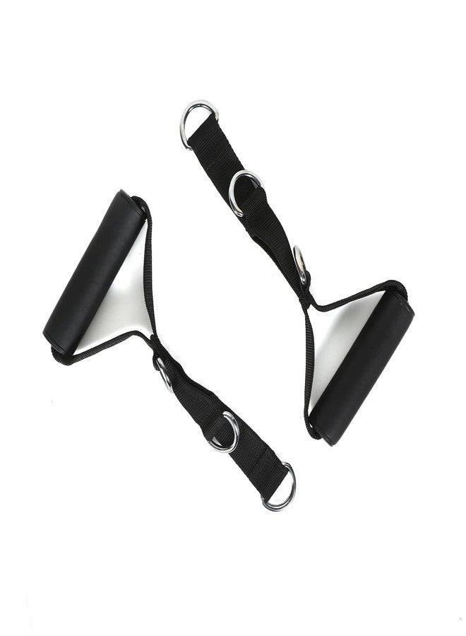 Shapewell Set of 2 Nylon D Handles Triple Loop Bars| Resistance Bands Handle Pair for Gym| Suitable for Lats, Biceps, Triceps - Image 1