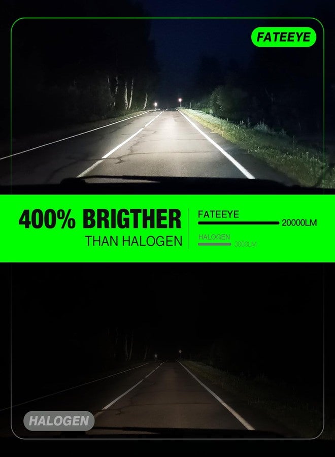 FateEye 9005 9006 LED Light Bulbs Combo 20000LM 9005/HB3 High Beam 9006/HB4 Low Beam Bulb LED Fog Light Kit 1:1 Size 6500K Super Bright Bulb Kit - Image 2