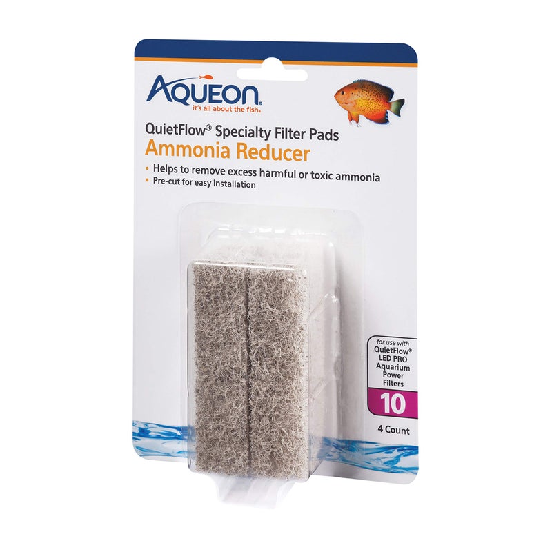 Aqueon QuietFlow LED PRO Ammonia Reducer 4 Count Filter Pads for Model 10 - Image 1