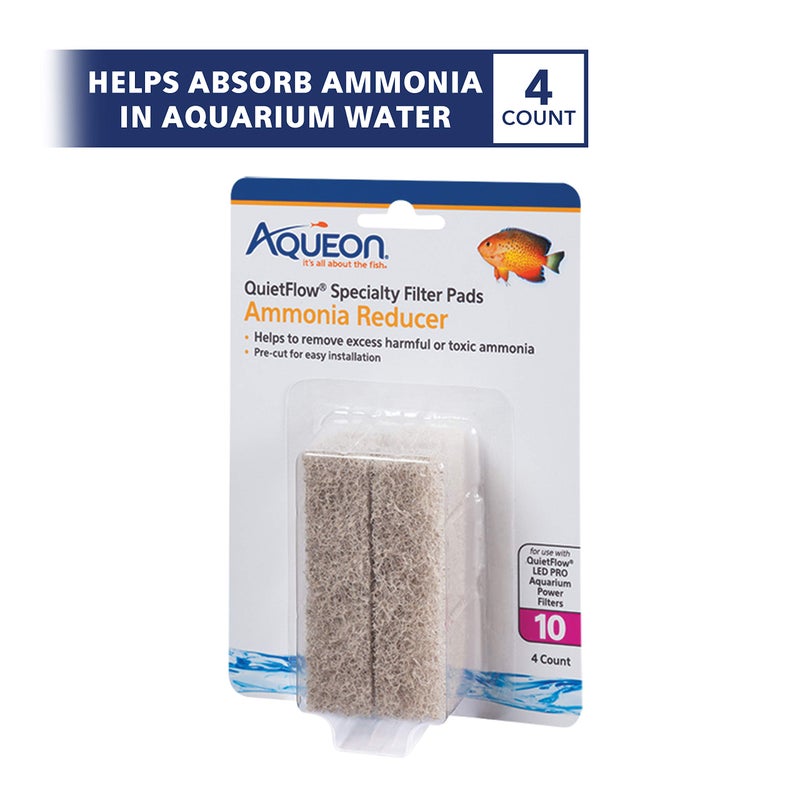 Aqueon QuietFlow LED PRO Ammonia Reducer 4 Count Filter Pads for Model 10 - Image 2
