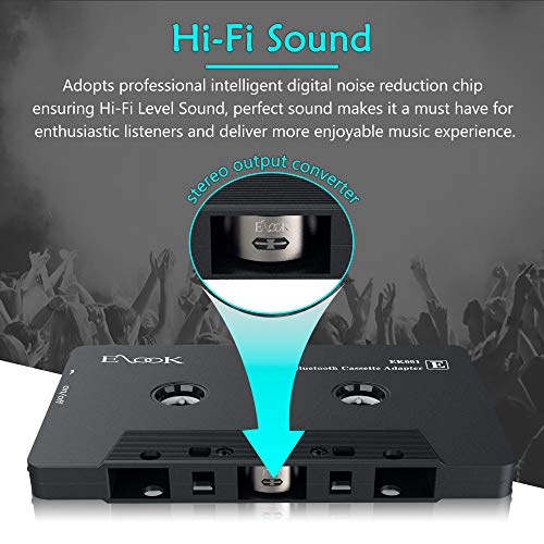Elook Car Audio Receiver, Bluetooth Cassette Receiver Tape Aux Adapter Player with Bluetooth 5.0 - Image 3