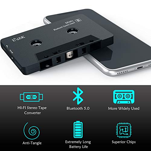 Elook Car Audio Receiver, Bluetooth Cassette Receiver Tape Aux Adapter Player with Bluetooth 5.0 - Image 2