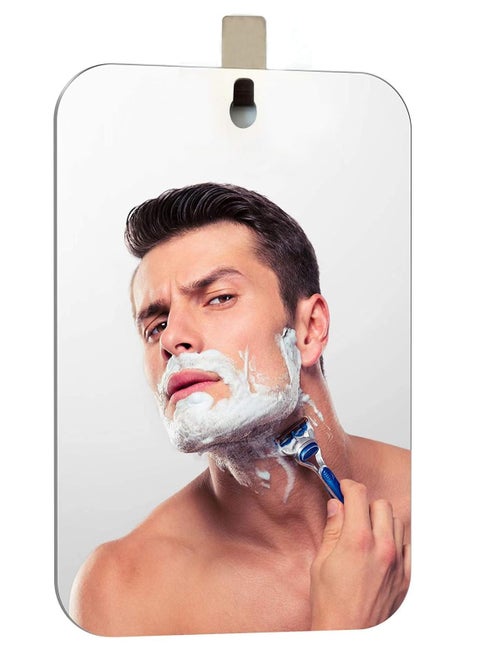 Deluxe Large Fogless Shower Mirror, Fogless Shaving Mirror(7.48 in X 11 ​in), Anit-Fog Shaving Mirror with , Fog Free Wall Hanging Makeup mirror, Anti fog Shatterproof Mirror in Bathroom