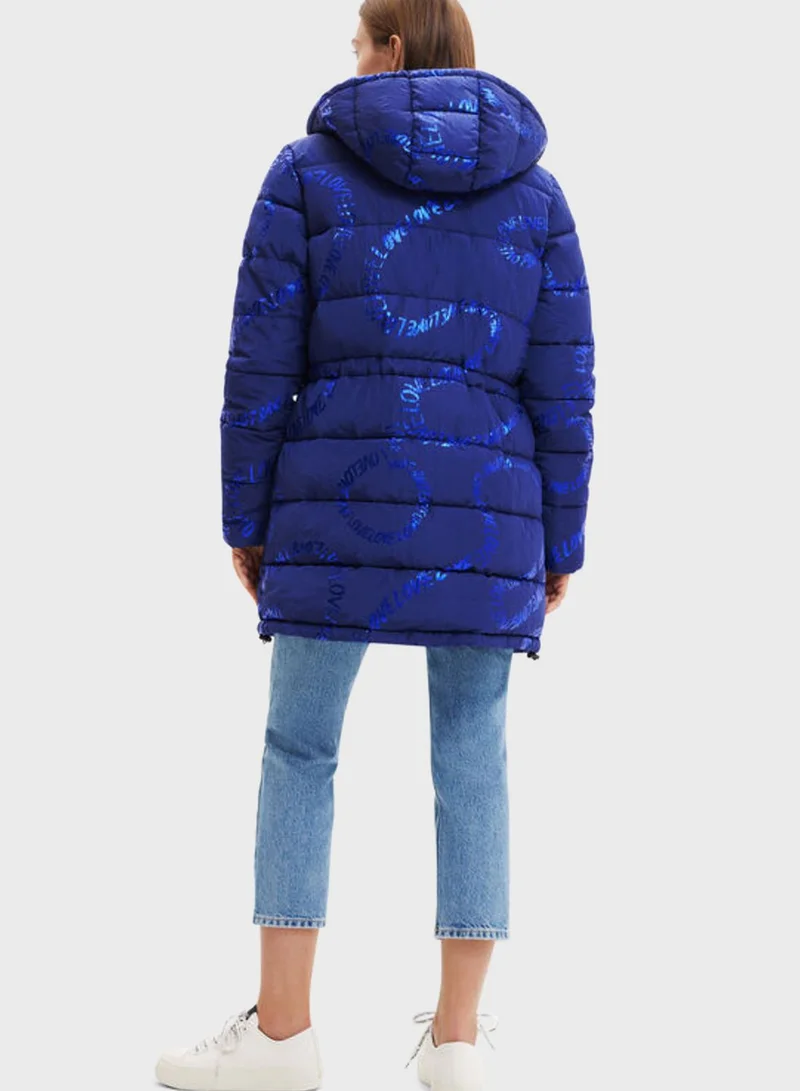 DESIGUAL Zip Through Hooded Jacket