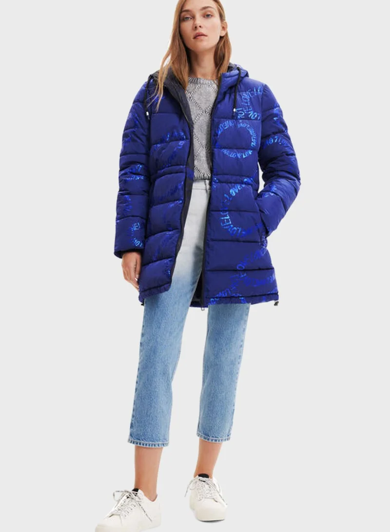 DESIGUAL Zip Through Hooded Jacket
