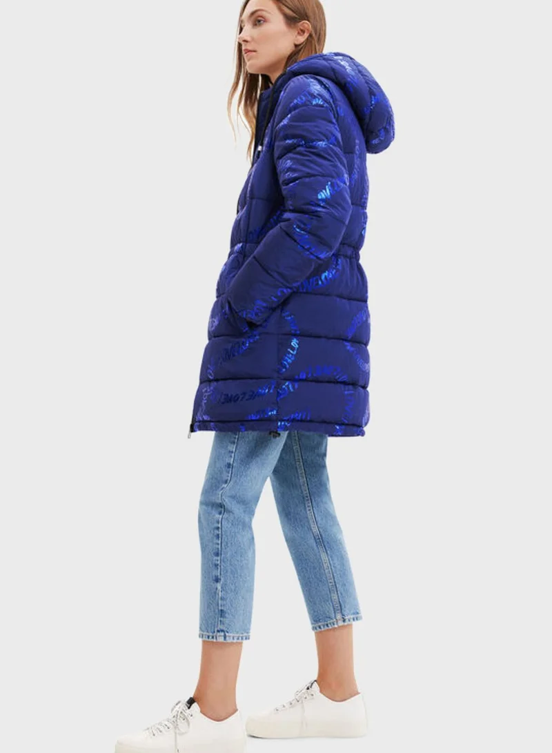 DESIGUAL Zip Through Hooded Jacket