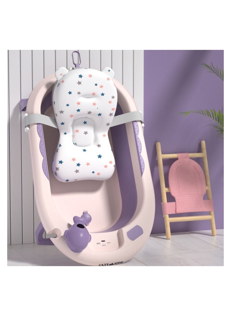 Eazy Kids Eazy Kids Temperature Controlled Foldable  Bathtub w/ Intelligent Temperature Monitoring Thermometer and Baby Head Shampoo Wash Rinse Mug - Purple  - Image 3