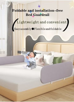 Gonice Toddler Bed Rails, Foldable Bed Rail for Toddlers, Baby Bed Rail Guard with Reinforced Anchors, Travel Bed Rails for Cribs, Twin, Double to etc Grey 120cm（1PCS）  - Image 2