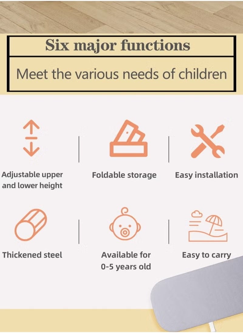 Gonice - Toddler Bed Rails, Foldable Bed Rail for Toddlers, Baby Bed Rail Guard with Reinforced Anchors, Travel Bed Rails for Cribs, Twin, Double to etc Grey 120cm（1PCS） - Image 1