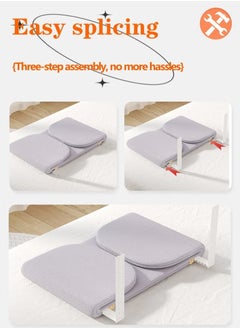 Gonice Toddler Bed Rails, Foldable Bed Rail for Toddlers, Baby Bed Rail Guard with Reinforced Anchors, Travel Bed Rails for Cribs, Twin, Double to etc Grey 120cm（1PCS）  - Image 4
