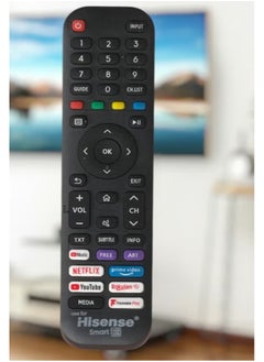 Hisense Smart TV Remote Control for Hisense TV – Works with All Hisense LED, LCD, and Plasma TVs | Features Netflix, Prime Video, YouTube, Rakuten TV & Freeview Play Key Buttons  - Image 1