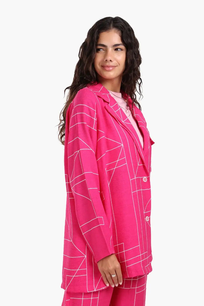 Carina Linear Print Lounge Jacket - Image 3