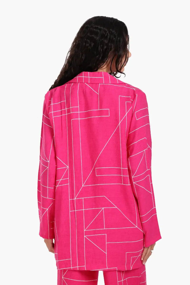 Carina Linear Print Lounge Jacket - Image 4