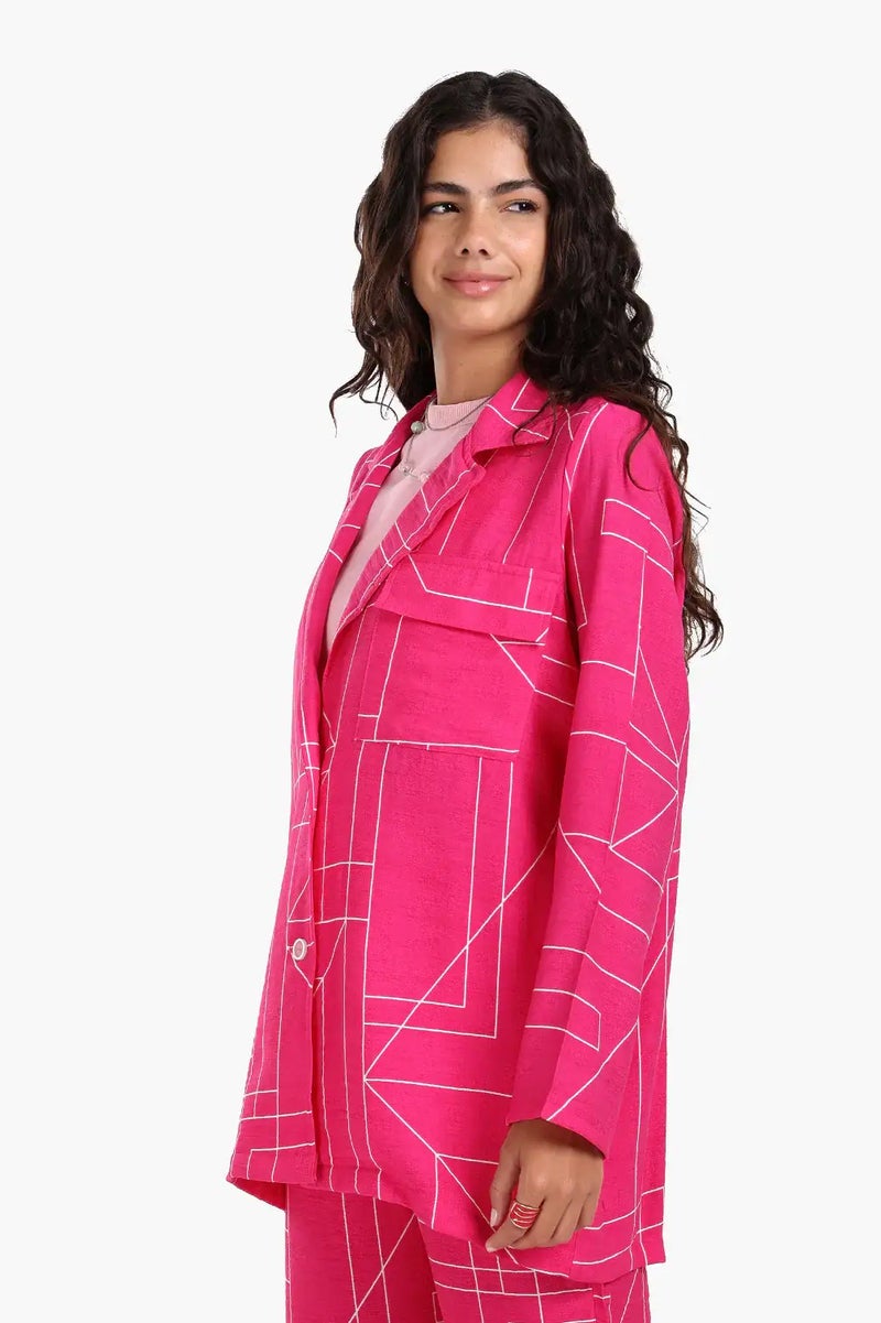 Carina Linear Print Lounge Jacket - Image 2