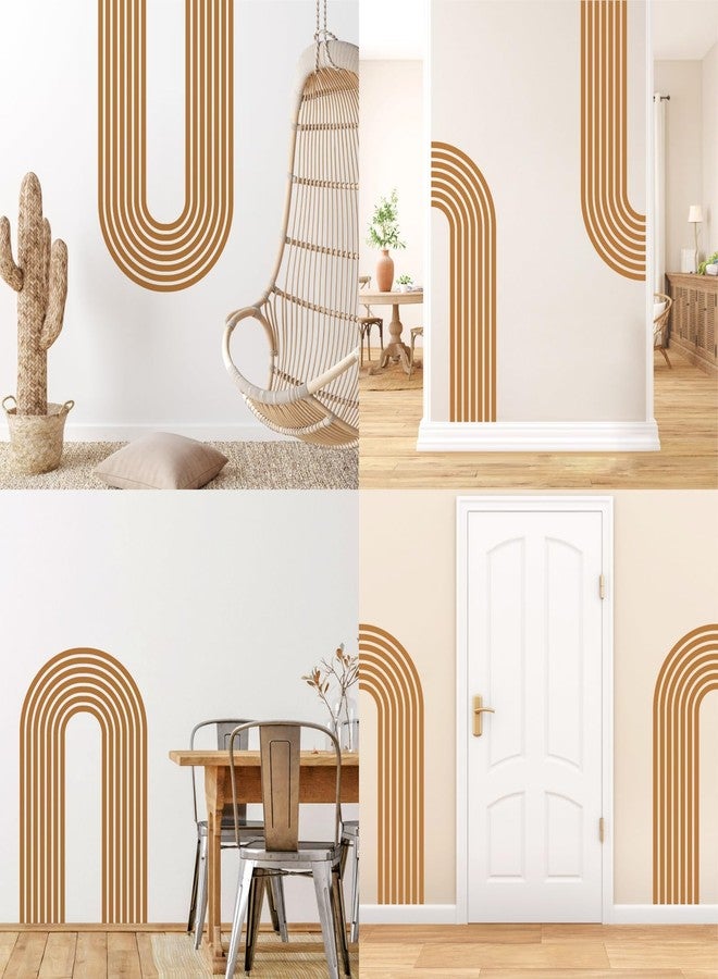 Kazova Brown Arch Wall Decal - Large Modern Boho Headboard Stickers Abstract Peel and Stick Retro Boho Wall Decals for Living Room, Bedroom, Office Decor - Image 5