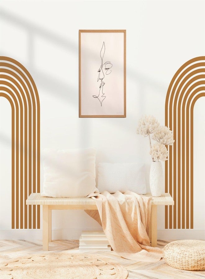 Kazova Brown Arch Wall Decal - Large Modern Boho Headboard Stickers Abstract Peel and Stick Retro Boho Wall Decals for Living Room, Bedroom, Office Decor - Image 1